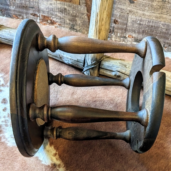 Vintage 80's Wood Wine Glass Holder - Picture 5 of 12